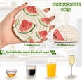 thumbnail image 2 of Yayeee 6 PCS Drink Coasters with Holder Set Woven Absorbent Round Tabletop Hot Pad, Red Watermelon, 2 of 7