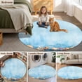 thumbnail image 6 of Area Rug 48in, Watercolor Ocean Starfish Shell Floor Carpet Living Room Rug, Marine Life on Light Blue Non-Slip Welcome Mat Indoor Rugs for Bedroom Dining Room, 6 of 9