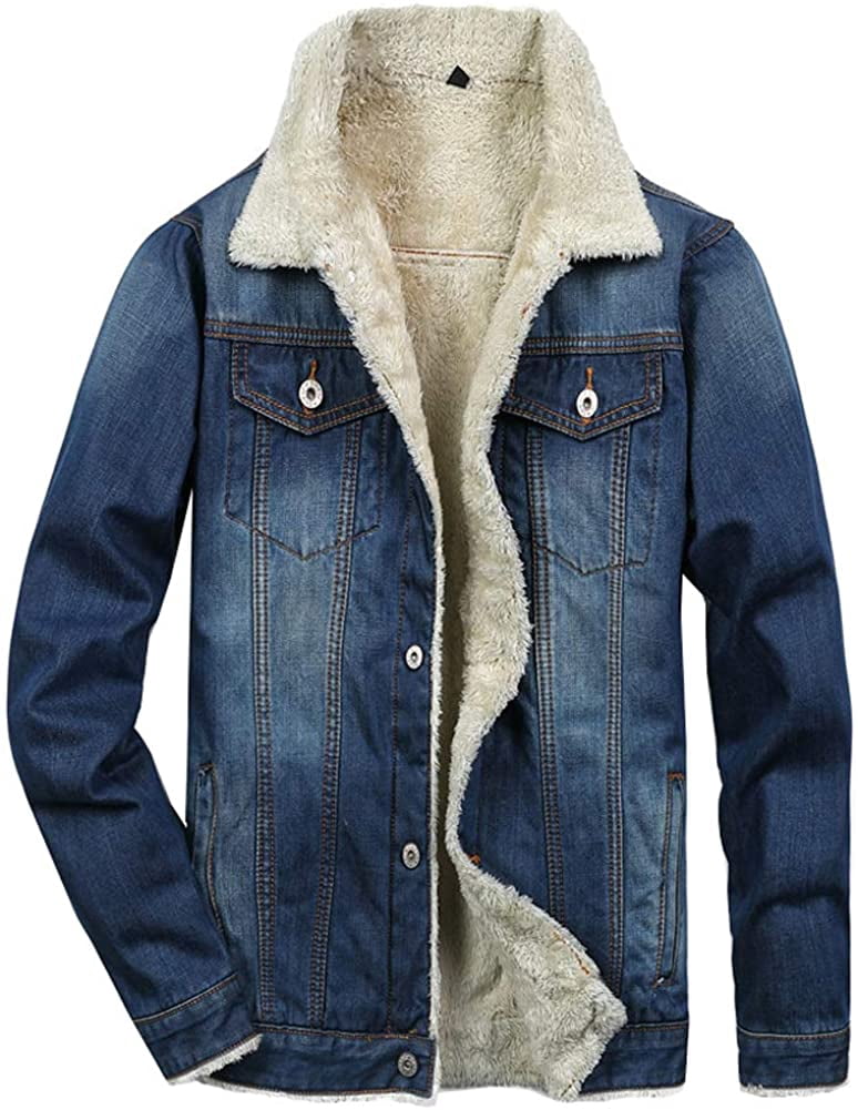 Men's Winter Fleece Lined Denim Jacket 