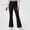 Black, variant on SGFCWSX Girls Flare Leggings Stretch Comfortable Casual Everyday Pull On Solid Knit Kids Pants Gray Size 9
