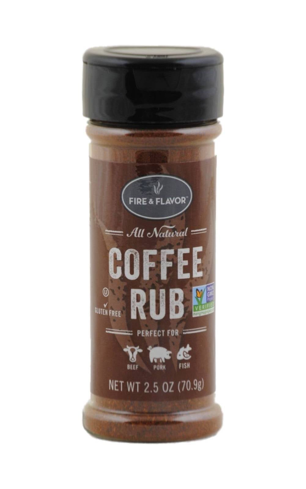 Fire & Flavor All Natural Coffee Rub, 9oz, Brown