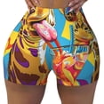 thumbnail image 2 of Balery Colorful Giraffes with Drinks Printed Workout Shorts for Women Seamless Scrunch Short Gym Yoga Running Sport Active Exercise Fitness Shorts-XX-Large, 2 of 8