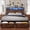 Brown, variant on Fastroby Full Bed Frame with Storage Headboard & Drawers, Farmhouse Style, No Box Spring Needed, Black