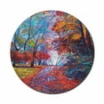 thumbnail image 1 of Country Mouse Pad for Computers, Colorful Fairy Paint of Park in Fall View of the Earth in Oil Painting Style Print, Round Non-Slip Thick Rubber Modern Mousepad, 8" Round, Multicolor, by Ambesonne, 1 of 2
