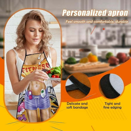 

Mackneog 1pc Adult Household KitchenApron Fun Printing Household Cleaning Apron Er Otic Role Play，Gift on Clearance