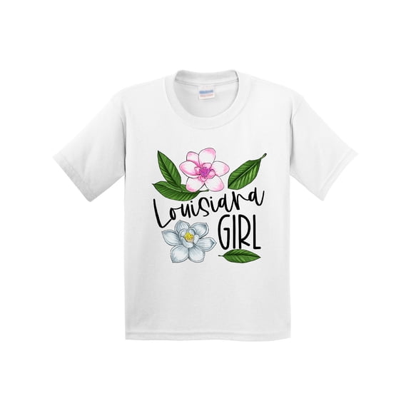 Inktastic Louisiana Girl Magnolia Flowers and Leaves Youth T-Shirt