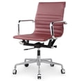 thumbnail image 2 of Meelano Vegan Leather Mid-Back Office Chair with Arms, 2 of 5