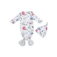 thumbnail image 3 of ITFABS 2 Pcs Baby's Sleeping Bag Set, Floral Cartoon Print Sleeping Pocket, Round Hat, 3 of 7