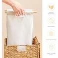 thumbnail image 6 of Casa Pura Furniture Handwoven Hyacinth Rattan Elevated Feet Laundry Hamper with Lid & Removable Liner Bag, Off-White, 6 of 6