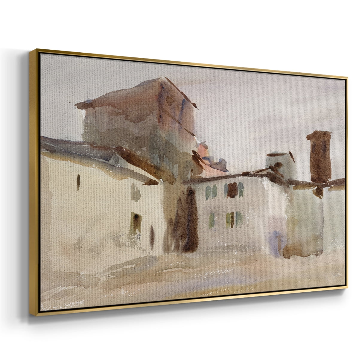 Vintage Landscape-M By Wexford Home Framed in Gold Wood Gallery Wrapped Canvas 27 in. x 41 in.