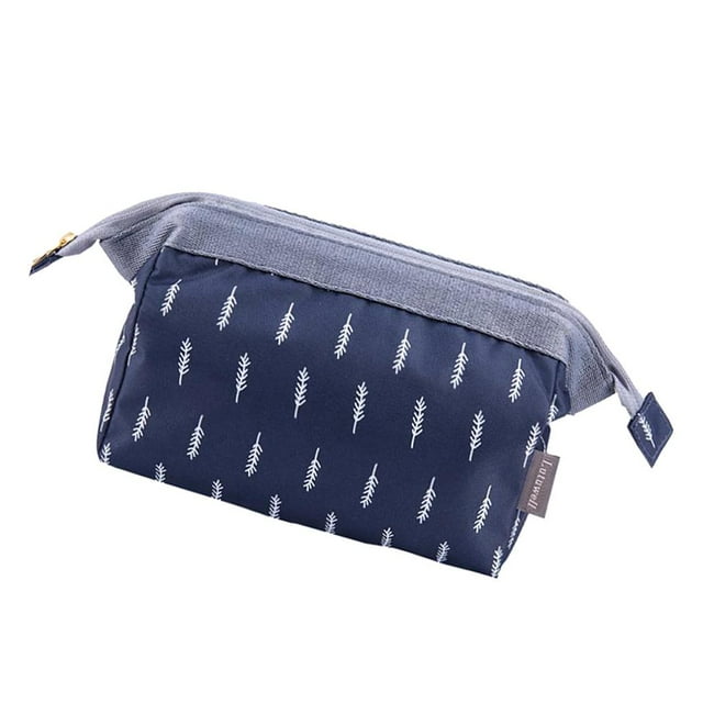 Bolsa De Cosméticos Para Mujeres Viajes Bolsas De Maquilje Accesorios Marble Portable Maquilje Cepillo Organizador Bolsa Monedero Azul perfecl Maletín de embrague de maquillaje