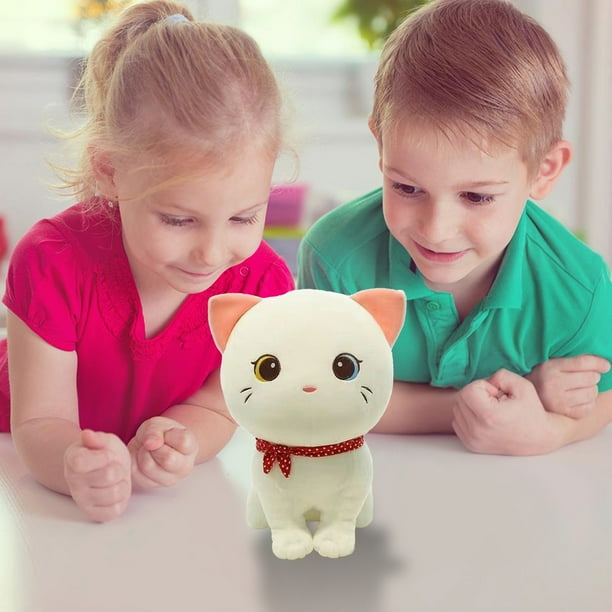 Lindo y lindo juguete de gatito, muñeca de gatito blanco, pequeña muñeca de decoración para el hogar, regalos de cumpleaños para niños y niñas, muñeca de peluche