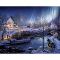 thumbnail image 1 of HOMFUN-pintura de diamante redondo/cuadrado 5D DIY "Casa nieve paisaje de invierno", bordado de punto de cruz, decoración de diamantes de imitación completa, 1 of 4