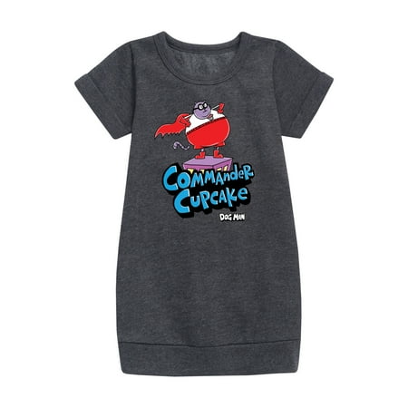 

Dog Man - Commander Cupcake - Toddler And Youth Girls Fleece Dress