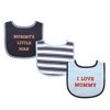 Luvable Friends Unisex Baby Cotton Drooler Bibs with Fiber Filling, Boy Mommy 3-Pack, One Size
