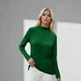 thumbnail image 3 of Garbnen Women's Mock Turtleneck Tops Relaxed Fit Womens Long Sleeve Shirt Spring Summer Dressy Basic Blouses for Women, 3 of 4