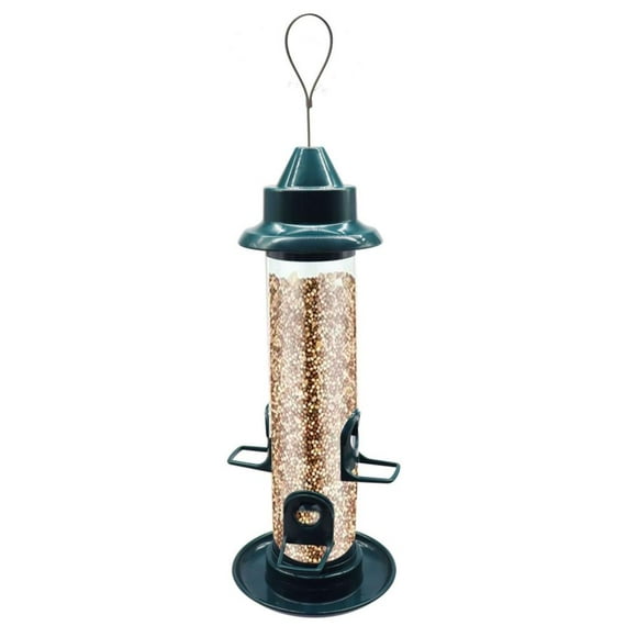 Tube Bird Feeder, Weather Proof Automatic Feeding Station for Bluebird, Cardinal, Finch, Sparrow, Blue Jay