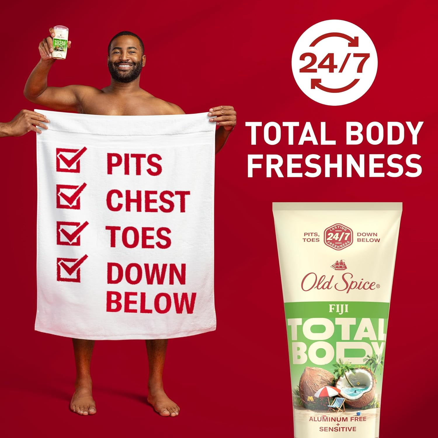 Old Spice, Whole Body Deodorant, Fiji Scent, Aluminum Free Cream