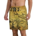 thumbnail image 2 of Kdxio Coffee Vintage Pattern Mens Casual Shorts - Drawstring Summer Beach Sports Shorts for Men, 2 of 9