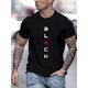thumbnail image 1 of Nueva camiseta de moda para hombre, cómoda y transpirable, con estampado de letras negras, informal, de cuello redondo y manga corta, ideal para vacaciones de primavera y verano. Ideal como regalo., 1 of 6