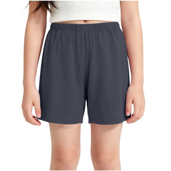 OGLCCG Girls Shorts Kids Summer Casual Elastic Waist Pull On Shorts with Soft Comfy Lounge Shorts for Everday 9-19 Years