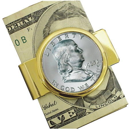 - Franklin Silver Half Dollar Goldtone Coin Money Clip