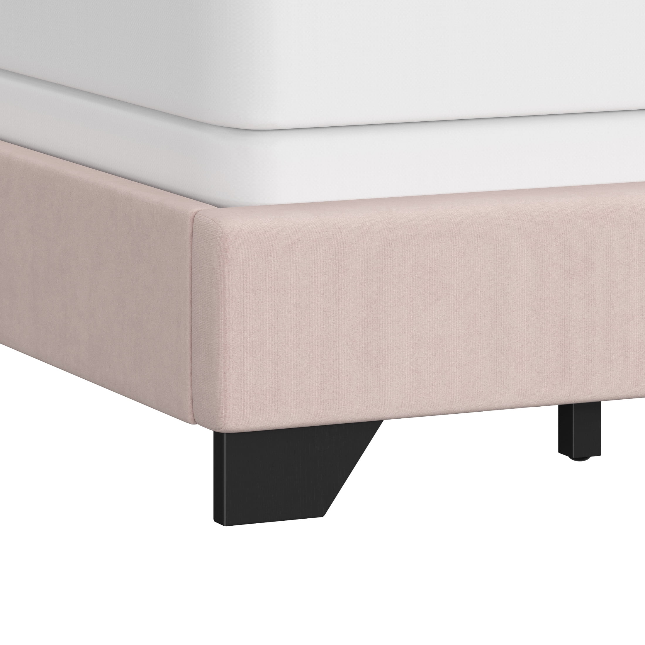 Reece Channel Stitched Upholstered Queen Bed, Light Pink, by Hillsdale Living Essentials