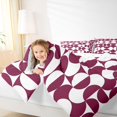 thumbnail image 5 of Castle Fairy Retro Split Circle Queen Bedding 7pcs,Abstract Curved Bedding Comforter Set Queen,Burgundy White,Reversible, 5 of 7