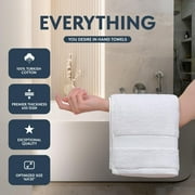 White Classic Hotel Collection Luxury Soft Cotton Hand Towels, White, 16 x 30, 6 Pack