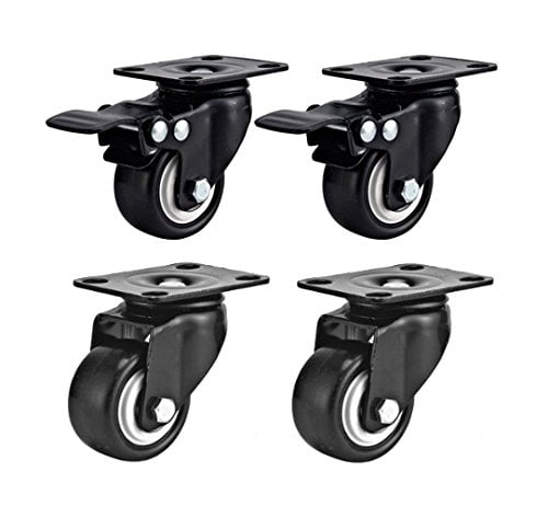 16 pack 5 Swivel Caster Wheels Rubber Base with Top Plate /& Bearing