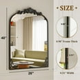 thumbnail image 5 of Easy4Home 26"x40" Arched Baroque Style Bathroom Mirror Vintage Decorative Wall Mirror, Black, 5 of 7