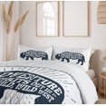 thumbnail image 6 of Ambesonne Adventure Duvet Cover Sets, Tribal Words Trees, 2-Queen, Petrol Blue White, 6 of 7