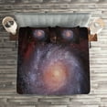 thumbnail image 2 of Ambesonne Galaxy Quilted Coverlet 3 Pcs, Stardust View in Space, Queen Size, Black Red Grey, 2 of 2