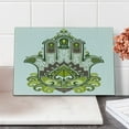 thumbnail image 2 of Hamsa Cutting Board, Natural Elements Inspired Hamsa Hand with Branch and Leaf Nature Harmony, Decorative Tempered Glass Cutting and Serving Board, Small Size, Green White Brown, by Ambesonne, 2 of 5