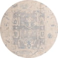 thumbnail image 1 of Ahgly Company Machine Washable Indoor Round Abstract Tan Brown Area Rugs, 4' Round, 1 of 7