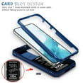 thumbnail image 3 of Dteck Card Holder Case for Samsung Galaxy S23,Shockproof Rubber Rugged Slide Camera Lens Cover Built-in 360° Rotate Kickstand Magnetic Protective Case for Galaxy S23,Navyblue, 3 of 9