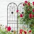 thumbnail image 6 of Rustproof Metal Garden Trellis - 71"x19.7" Expanded Size for Climbing Plants, Vegetables, Roses, Cucumbers, Clematis - Black Powder-Coated Finish, Easy Installation, 6 of 8