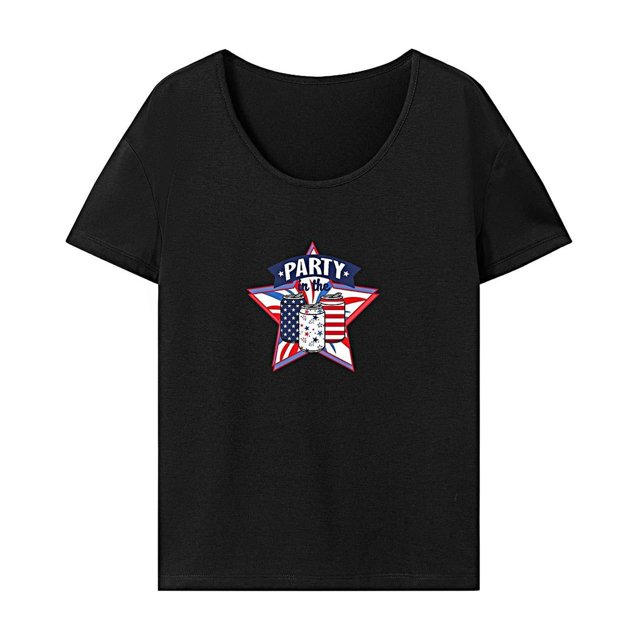Camiseta de verano con cuello redondo y cuello redondo para mujer para uso diario, viajes y desplazamientos L