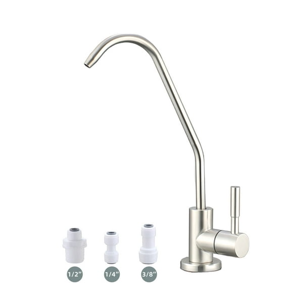 Drinking Water Faucet,Easy to Install Lead-Free Sink RO Faucet,Water Filter Faucet for Kitchen Bar Sink,Brushed Nickel SUS304 Reverse Osmosis Faucet