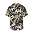 thumbnail image 2 of Xecao offers the Black Palm Leaves for Men's Casual Short-sleeved Shirt, a button-up collared shirt with a pocket, perfect for beach vacations and yacht travel in the X-Large size., 2 of 7