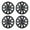 Black Lacquer, variant on (4-Pack) Premium White & Red Hubcaps 14" Wheel Rim Cover Hub Caps Style Replacement Snap on Car Truck SUV - 14 inch Set