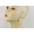 thumbnail image 4 of Sterling Silver Opal Earrings Pink Smooth Curved Teardrops Simple Everyday Dangles Designed for Adult Women, 4 of 5