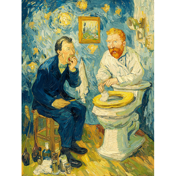 Van Gogh Bathroom Wall Art Canvas Wall Art 15.75x11.81 Inches
