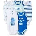 thumbnail image 6 of Luvable Friends Baby Boy Cotton Sleeveless Bodysuits 5pk, Airplane, 12-18 Months, 6 of 6