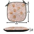 thumbnail image 5 of Floral Chair Seating Cushion Set of 6, Vintage Wildflowers Layout Blossoming Spring Feels, Seat Pads for Office with Anti-slip Backing, 16"x16", Blush Multicolor, by Ambesonne, 5 of 7
