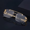 thumbnail image 2 of Gafas De Sol cuadradas De lujo para hombre y mujer, lentes De Sol sin montura Vintage De diseñador De marca, gafas De Sol Retro a la moda para hombre y mujer, 2 of 5