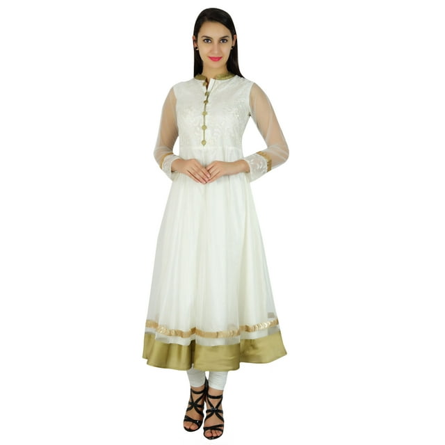 Bimba Robe Kurta Kurti Anarkali en Filet Chic pour Femmes Longue Maxi de Mariée Indienne Personnalisée