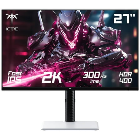 KTC H27E6 27 Inch Gaming Monitor, 300Hz/320Hz Fast IPS, 2K QHD 1440P, HDR 400, HDMI&DP, Adjustable Height/Pivot/Swivel/Tilt - 2025 Upgraded White