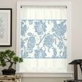 thumbnail image 4 of Blue Spring Floral Semi Sheer Curtains Drapes for Living Room, Bedroom, French Doors Window 108 Inches Long, Ethnic Boho Vintage Botanical Rod Pocket Chiffon Curtain Drapery Voile Draperies Panel, 4 of 6