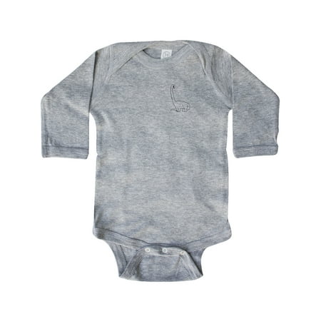 

Inktastic Pocket Dino Roaring Brontosaurus Gift Baby Boy or Baby Girl Long Sleeve Bodysuit
